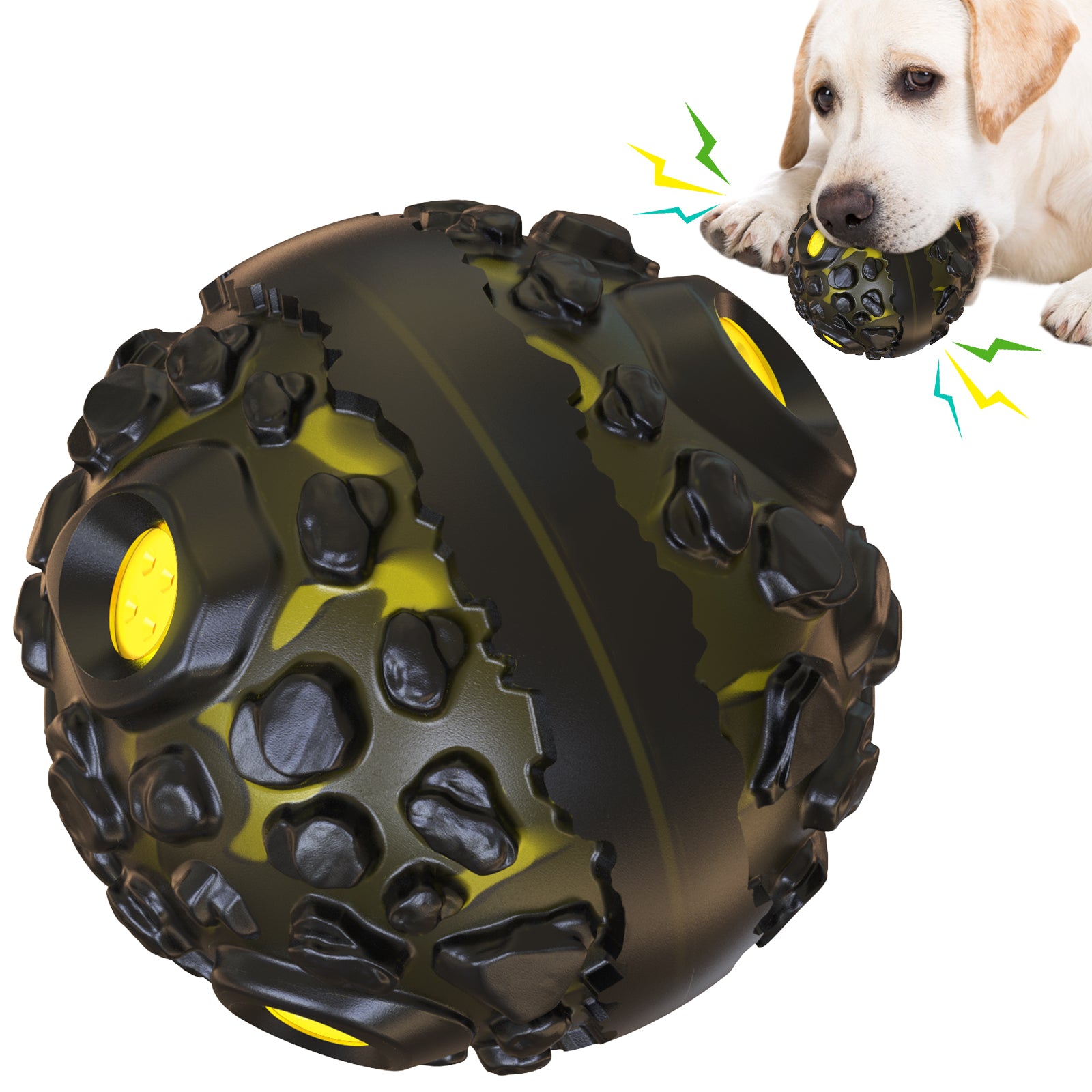 Tough Meteorite Rubber Dog Ball - Indestructible Chew Toy