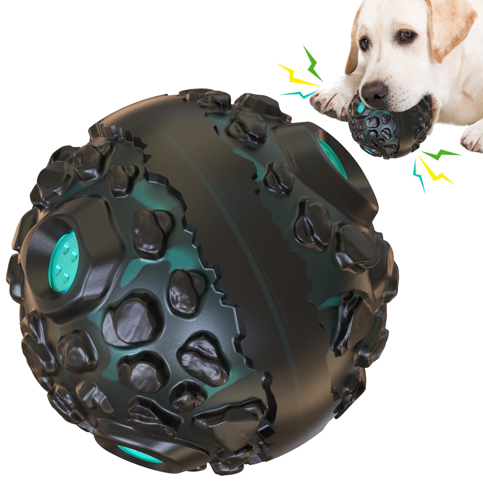 Tough Meteorite Rubber Dog Ball - Indestructible Chew Toy